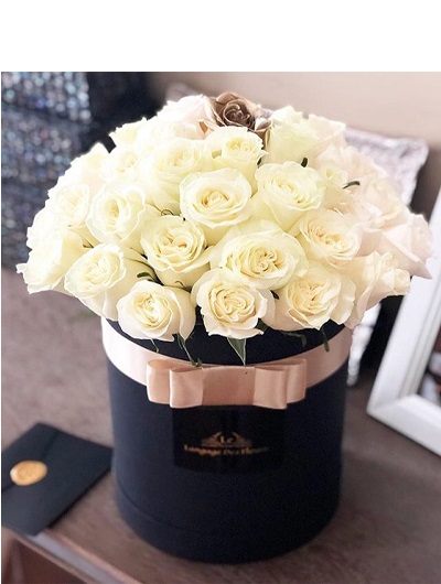 25 Adet Kutuda Beyaz Güller 5903