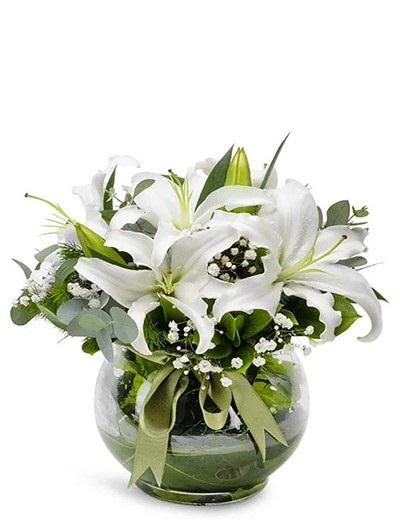 Fanus İçerisinde Lily Çiçekleri