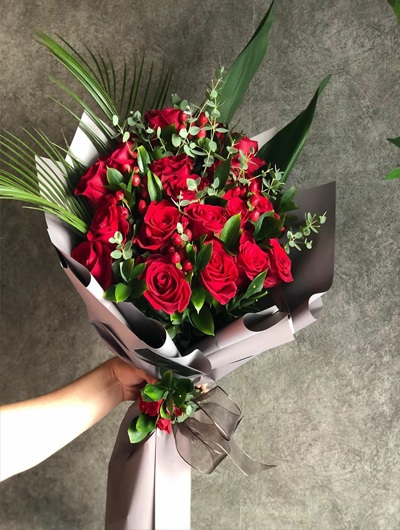 19 Adet Kırmızı Gül Buketi 5424