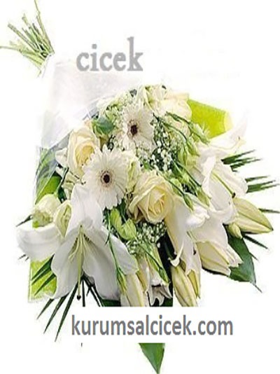 Beyaz Gül - Gerbera Lilyum Buketi